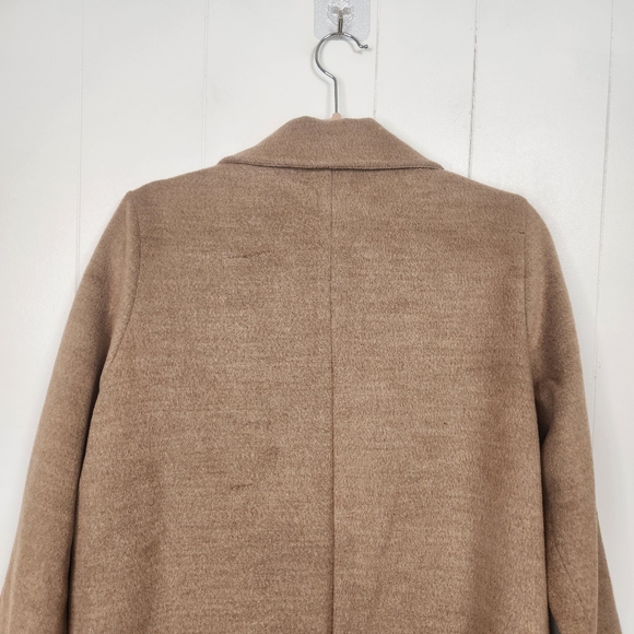 H&M Beige Camel Unlined Overcoat Light Winter Coat Jacket Pockets Size 6 Classic - Picture 5 of 14